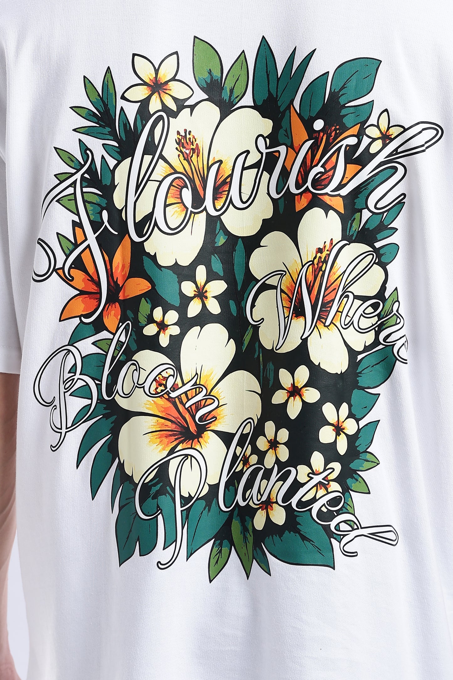 Flourish in Full Bloom with Our Verdant Bloom Oversized T-Shirt