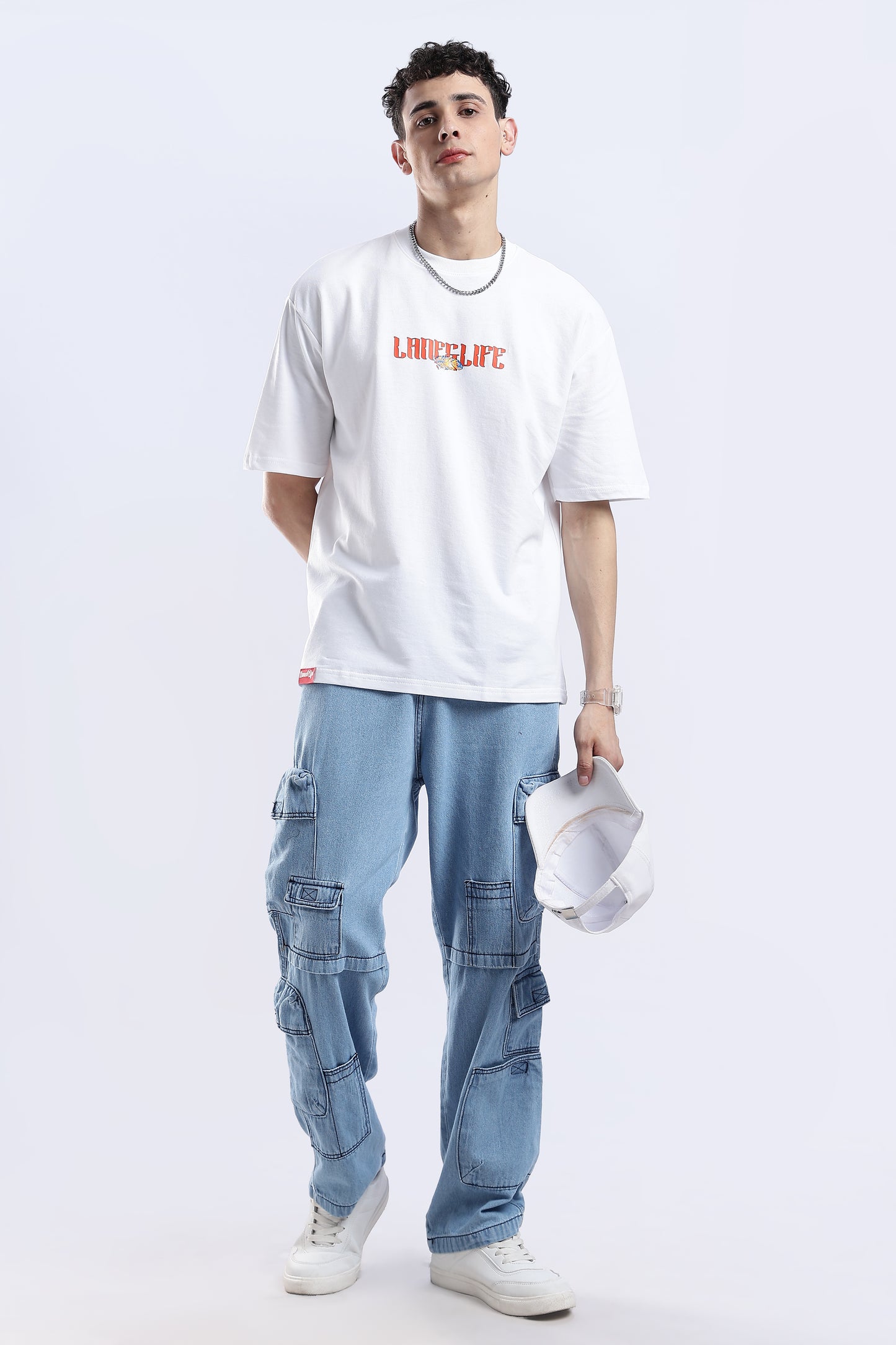 White Zenith Oversized Fit T-Shirt