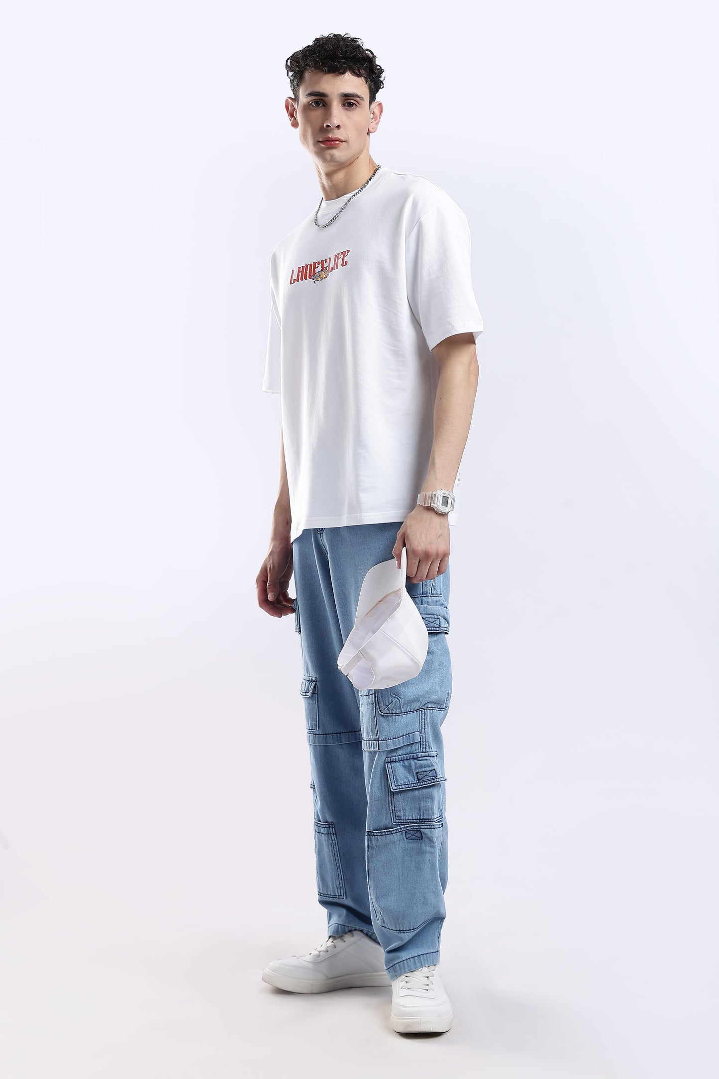 White Zenith Oversized Fit T-Shirt