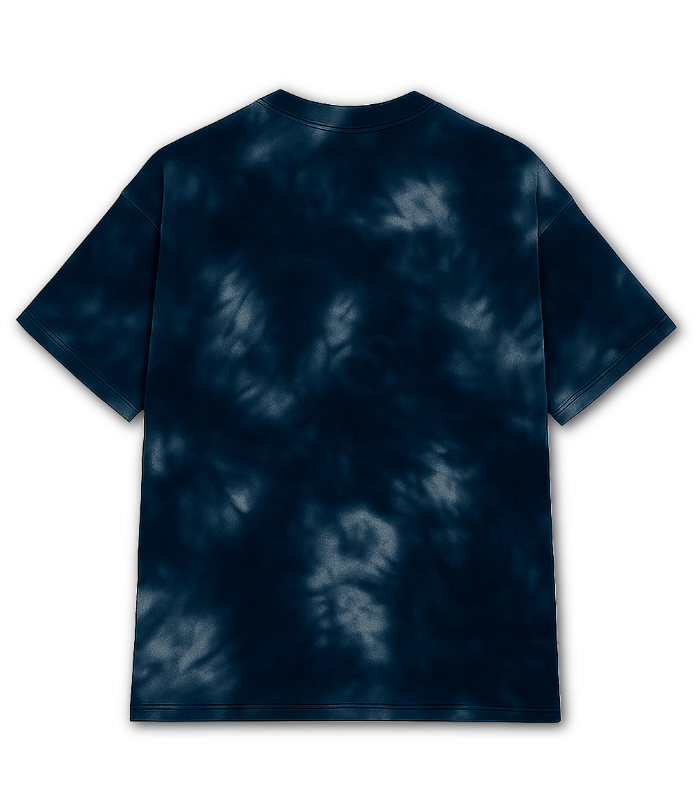 Lane&Life Navy Tie-Dye Oversized Drop Shoulder T-Shirt β 100% Cotton