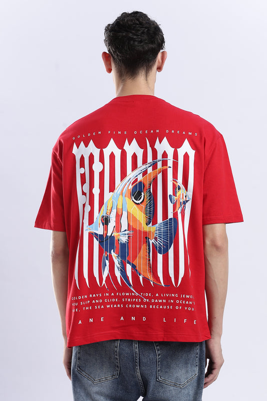 GOLDEN FINS OVERSIZED FIT T-SHIRT - OCEAN DREAMS