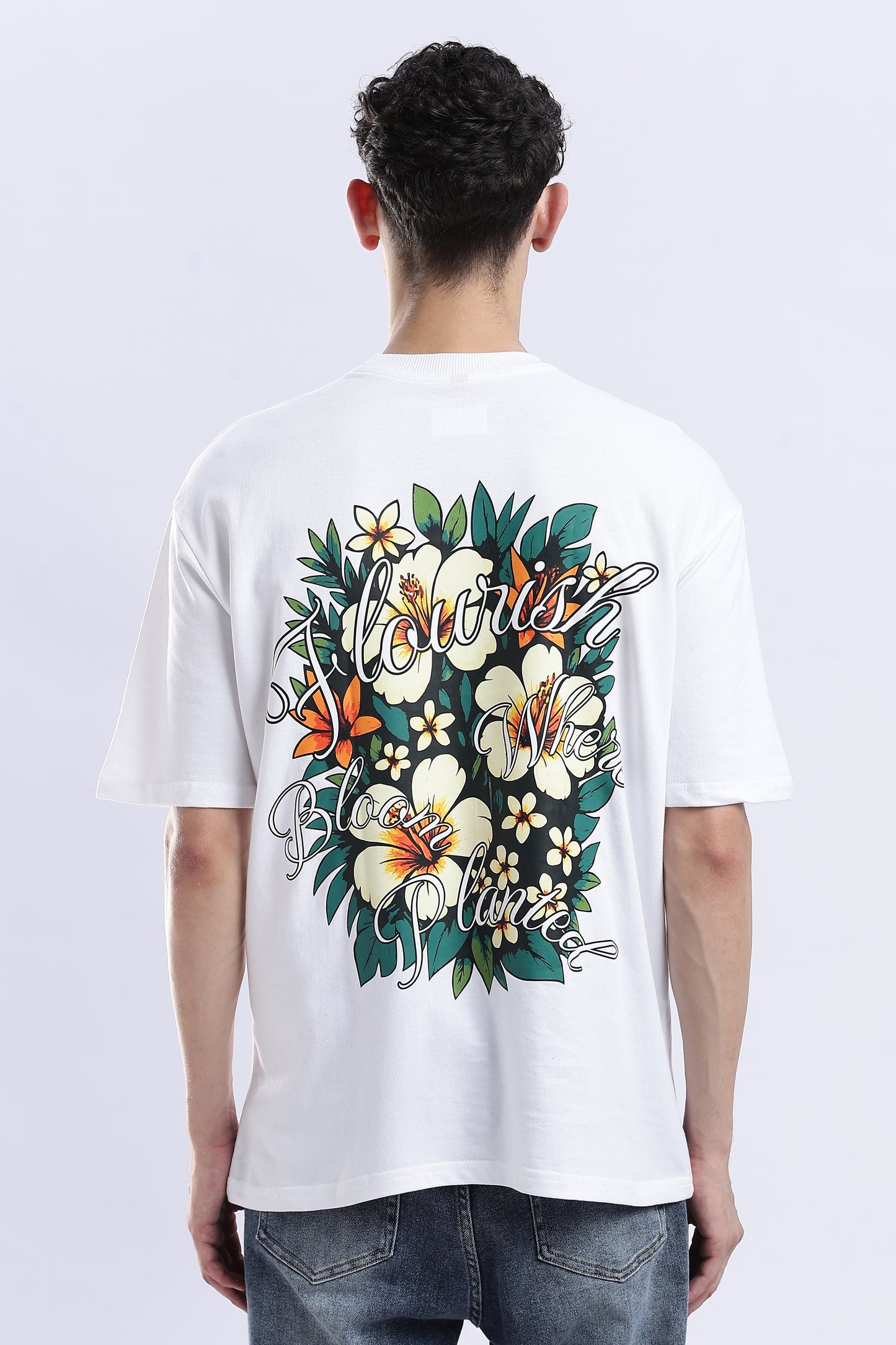 Flourish in Full Bloom with Our Verdant Bloom Oversized T-Shirt