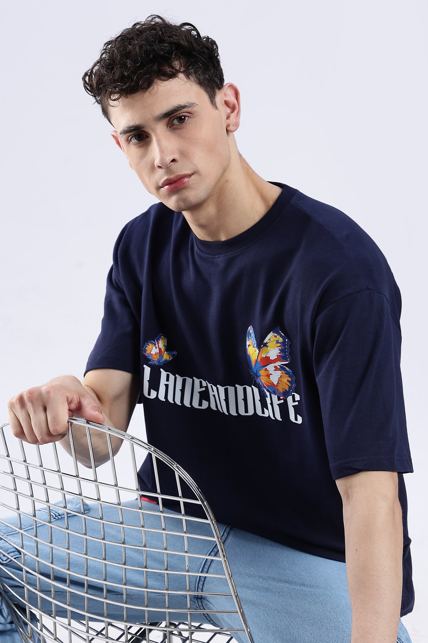 Navy Elysium Oversized Fit T-Shirt