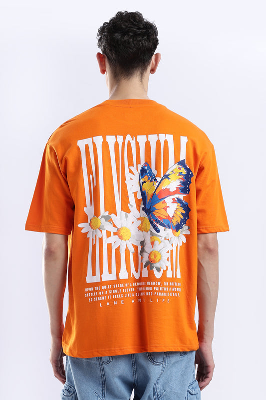 Orange Elysium Oversized Fit T-Shirt