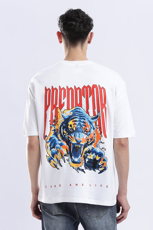WHITE PREDATOR-LION T-SHIRT